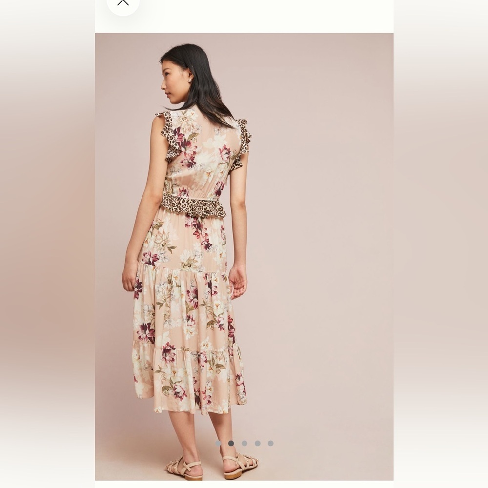 Anthropologie Kachel Sedona Sunrise Floral Silk Midi Dress Size 4 - Picture 2 of 8